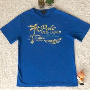 Ralph Lauren Blue RL New York Tee Shirt Lrg 14-16